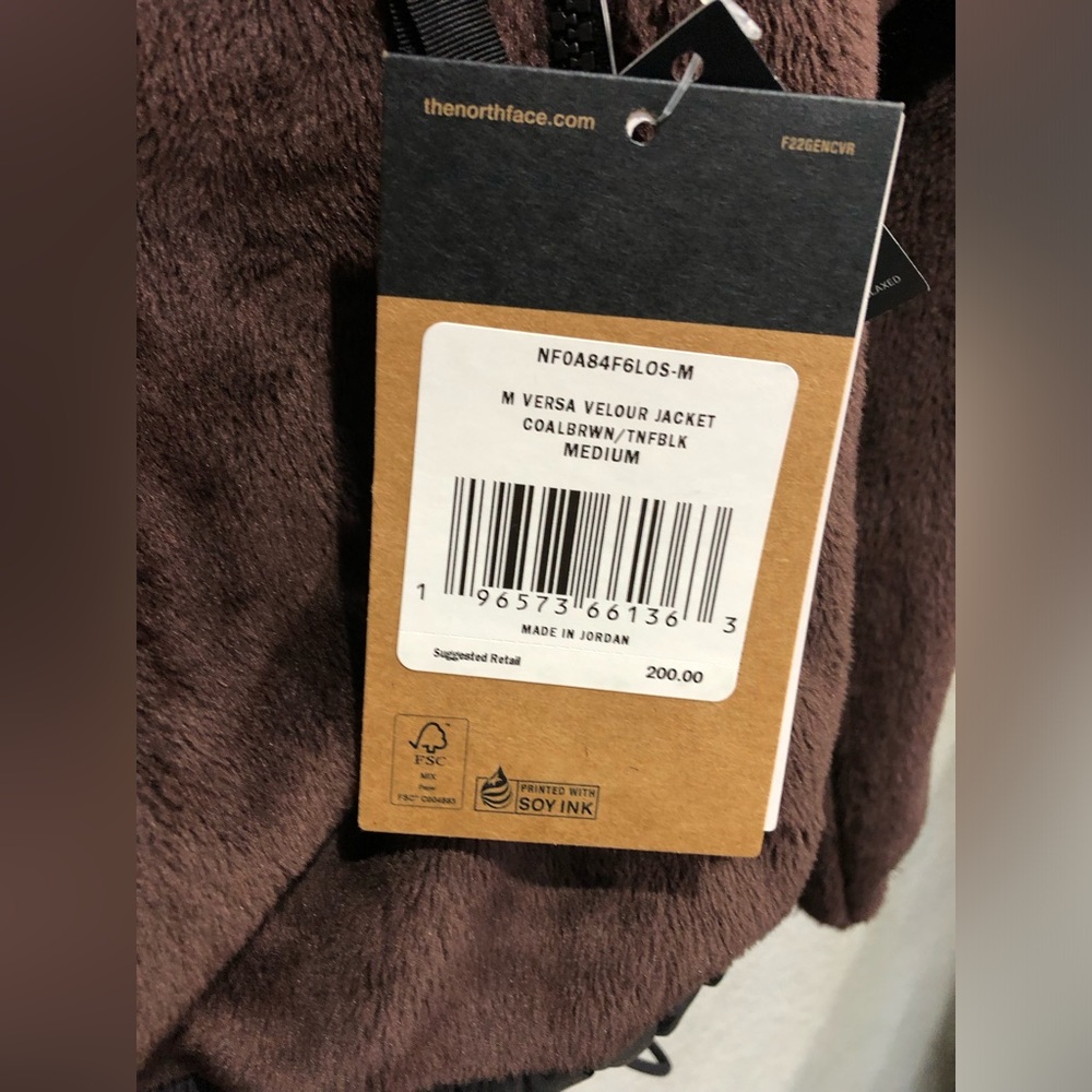 The North Face Versa Velour Jacket Coal Brown Size M - Picture 6 of 9